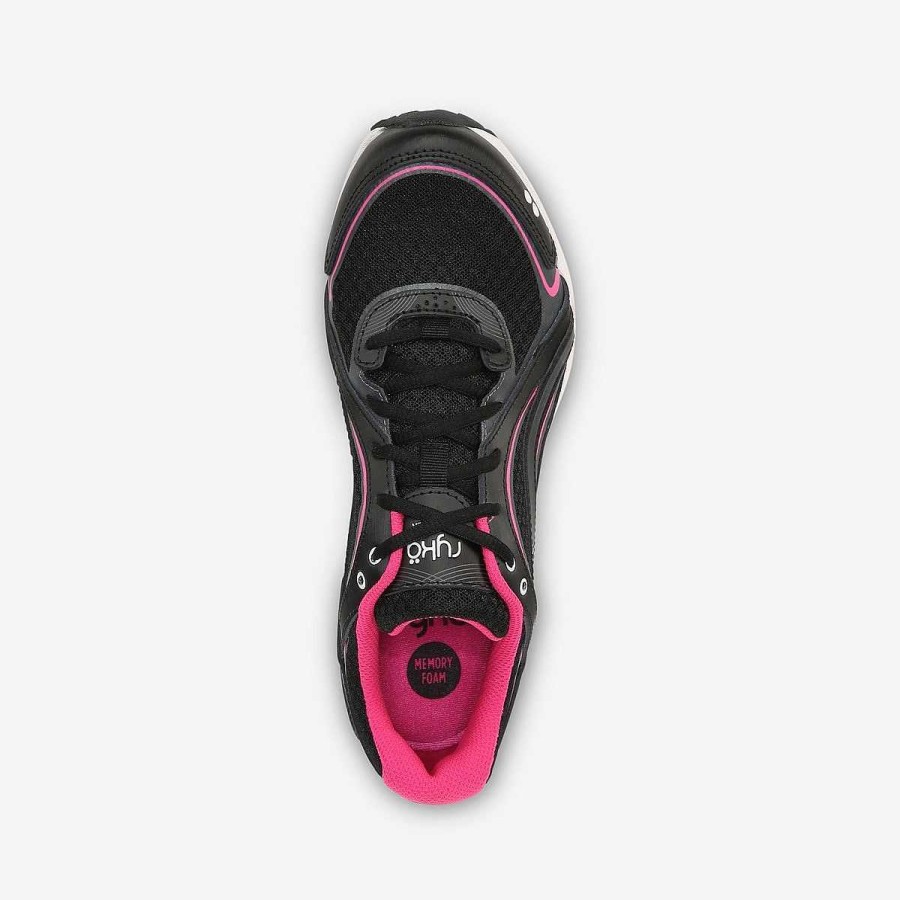 Shoes Ryka | Sky Walk Walking Shoe Black/Pink Leather