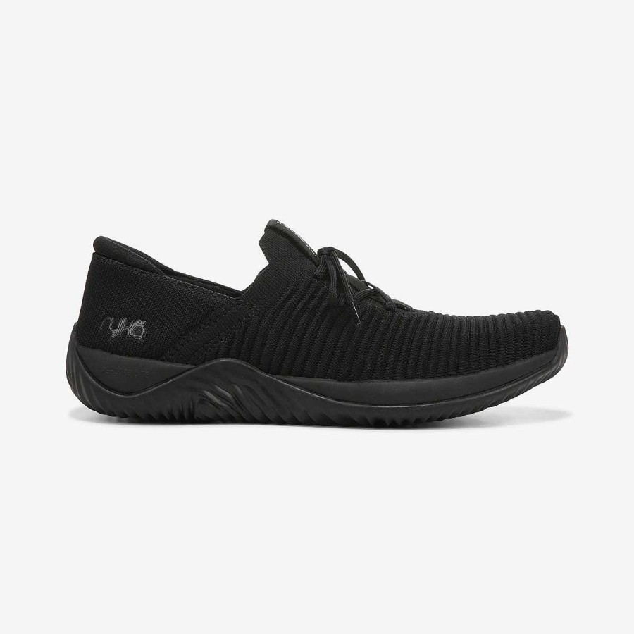 Shoes Ryka | Echo Knit Fit Walking Shoe Black Fabric